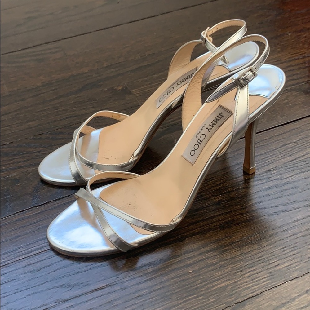 Mirror, silver leather heels